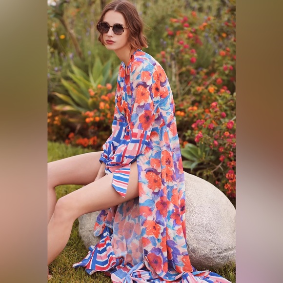 PatBO Dresses & Skirts - Anthropologie PatBO Violet Tie-Front Cover-Up Dress